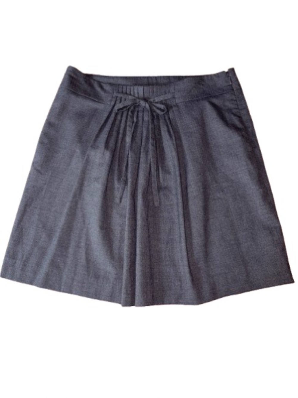 GAP Charcoal Gray A-Line Wool Blend Skirt with Front Pleat Tie size 6